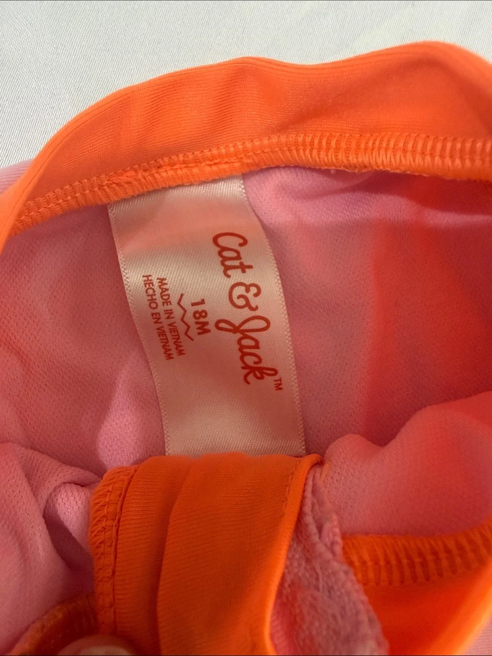 Cat & Jack Girls Long Sleeve Swim Rashguard - Orange, Light Pink, Fuchsia